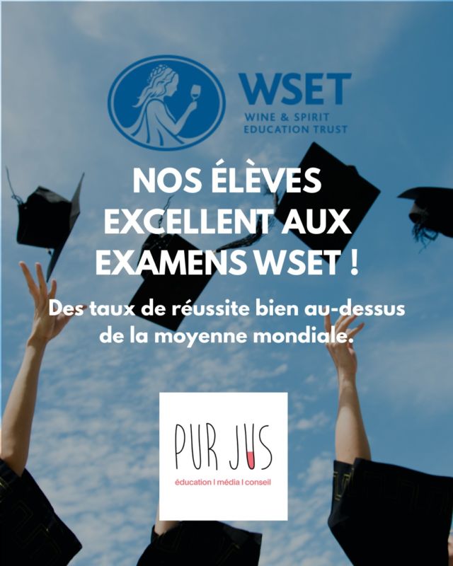 🎓 Des résultats qui parlent d'eux-mêmes!Nos élèves brillent aux examens WSET avec des taux de réussite supérieurs à la moyenne mondiale. 
Swipez pour découvrir les chiffres 📊
—- 
🎓 Our students excel in the WSET exams, with success rates well above the global average✨
WSET Level 2
✅ 99% pass rate
🌍 Global average: 93%

WSET Level 3 – Tasting
✅ 89% pass rate
🌍 Global average: 89%

WSET Level 3 – Multiple Choice
✅ 91% pass rate
🌍 Global average: 90%

WSET Level 3 –Short Written Answers
✅ 61% pass rate
🌍 Global average: 57%

🍷Join us at pur-jus.ch